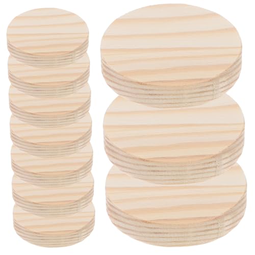 LIFKOME 10 Stück Teiliges Runde Holzscheiben Naturbelassen für DIY Handmalerei Bastelprojekte Mädchen Glatt Geschliffen Vielseitig Einsetzbar als Dekoration Untersetzer und Schmuck von LIFKOME