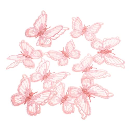 LIFKOME 10 Stück Teiliges Schmetterling Aufnäher zum Aufnähen und Aufbügeln Bestickte DIY Kleidung Patches Zarte Spitzenapplikationen für Taschen Schuhe und Pullover Modische Dekoration von LIFKOME