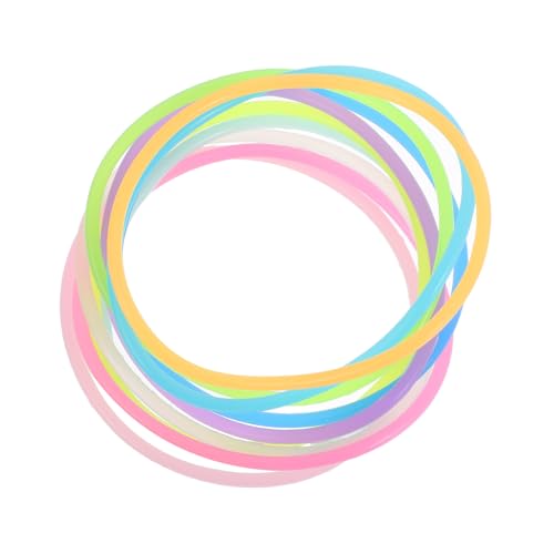 LIFKOME 10 Stück Teiliges Silikonarmbänder in Leuchtfarben Elastische Jelly Wristbands als Haarbänder und Party Accessoires Flexible Mehrfarbige Armbänder für Weihnachten und Festliche von LIFKOME