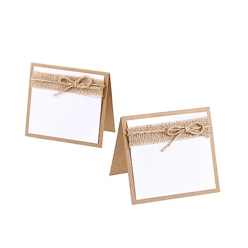 LIFKOME 10 Stück Teiliges Tischkarten für Gäste mit Rustikalem Juteband Faltbare Platzkarten für Hochzeit Geburtstag Verlobung Tischdeko im Vintage Stil von LIFKOME
