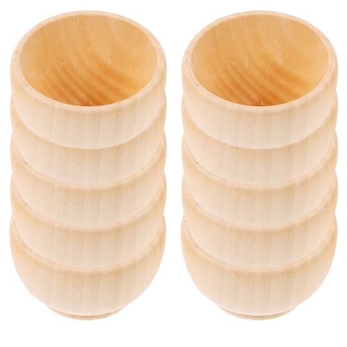 LIFKOME 10 Stück Unbehandelte Holzschalen für Diy Projekte Kleine Holzschalen zum Basteln und Kreative Gestaltung für Bastelarbeiten von LIFKOME