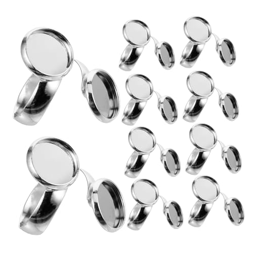 LIFKOME 10 Stück Verstellbare Ringrohlinge Kupfer Flache Basis DIY Schmuckherstellung Zubehör Glatte Oberfläche Leichtes Design für Fingerringe von LIFKOME
