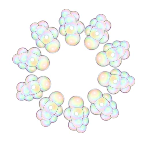 LIFKOME 10 Stück Wolkenperlen Acryl mit Löchern Süße Spacer Beads für Schmuckherstellung Armbänder und Ohrringe Robust und Farbecht von LIFKOME