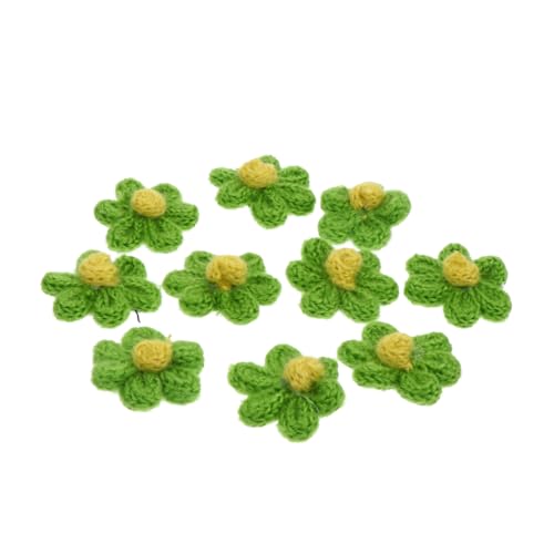 LIFKOME 10 Stück Wool Flower Appliques Teiliges Set für DIY Haaraccessoires Handgefertigte Dekoration Wolle für Kleidung Taschen und Mehr Einzigartiges Design für Eleganten Look von LIFKOME
