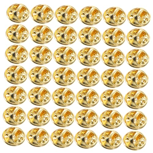 LIFKOME 100 Stk. Messing Schmetterling Pin Verschlüsse Langlebige Metall Butterfly Clutch Pin Backs Sichere Anstecker Rückseiten für Broschen Krawatten Hüte für Business Hochzeiten von LIFKOME