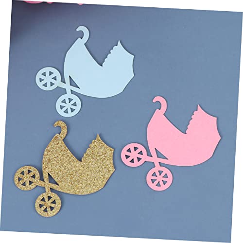 LIFKOME 100 Stück Babyparty Konfetti Pram Papierstreuung Mix Gold Blau Shower Deko Geburtstag Tischdekoration für Kinderparty und Bastelprojekte von LIFKOME