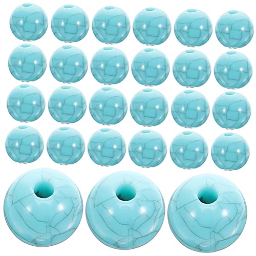 LIFKOME 100 Stück Blaue Türkis Acrylperlen Auffädeln Vielseitige DIY Spacer Beads für Schmuckherstellung Wie Armbänder Halsketten Leichte Bastelperlen von LIFKOME