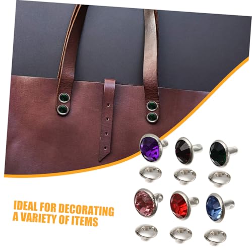 LIFKOME 100 Stück Bunte Strass Nieten mit Silberrand Dekorative Nieten für Lederhandwerk Taschen Schuhe Kleidung Vielseitige DIY Schmucksteine für Stoffverzierung von LIFKOME
