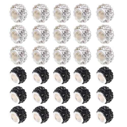 LIFKOME 100 Stück DIY Strass Perlen Große Schmuckperlen für Armbänder Glatte Oberfläche Vielseitige Bastelperlen zum Auffädeln für DIY Schmuckherstellung und Geschenkideen von LIFKOME