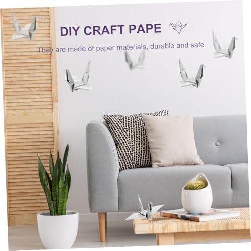 LIFKOME 100 Stück Einseitiges Glänzendes Origami Faltpapier Quadratisch Silberfarben Bastelpapier DIY Handarbeit Basteln Kunst Projekte von LIFKOME