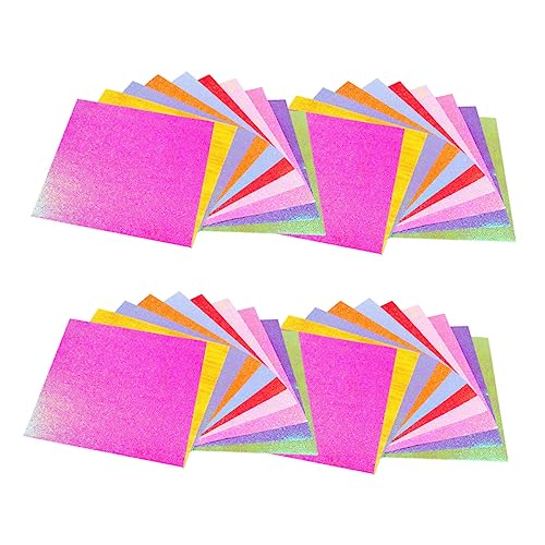 LIFKOME 100 Stück Faltpapier Glitzerndes Origami Papier Farben für Diy Bastelprojekte Kindergarten und Kreative Workshops von LIFKOME