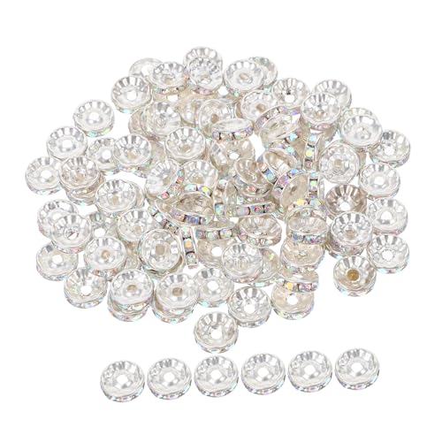 LIFKOME 100 Stück Große Loch Strass Abstandshalterperlen aus Glas und Metall für DIY Schmuckherstellung Armbänder Halsketten Charms Bastelperlen mit Funkelndem Kristall Glanz LIFKOME 100 Stück Große Loch Strass Abstandshalterperlen aus Glas und Metall für DIY Schmuckherstellung Armbänder Halsketten Charms Bastelperlen mit Funkelndem Kristall Glanz von LIFKOME