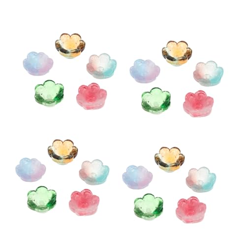 LIFKOME 100 Stück Handgeperlte Schmuckperlen Mit Farbverlauf Blumenförmige Perlen Blumenperlen Für Armbänder Lilienschmuckperlen Blumen Lampwork Perlen Lilienblumenperlen von LIFKOME