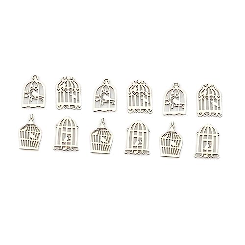 LIFKOME 100 Stück Hölzerne Vogelkäfig Ornamente Diy Holzscheiben für Scrapbooking und Dekoration für Kreative Projekte Bemalbar und Vielseitig Einsetzbar von LIFKOME