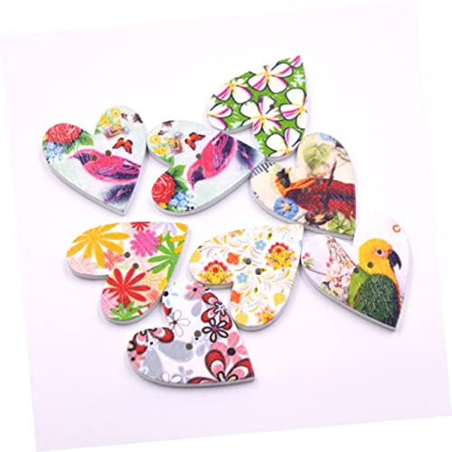 LIFKOME 100 Stück Holzknöpfe in Herzform Weißer Untergrund Bunte Blumenmotive Handgefertigt Pack Diy Nähknöpfe für Kleidung Basteln und Scrapbooking LIFKOME 100 Stück Holzknöpfe in Herzform Weißer Untergrund Bunte Blumenmotive Handgefertigt Pack Diy Nähknöpfe für Kleidung Basteln und Scrapbooking von LIFKOME