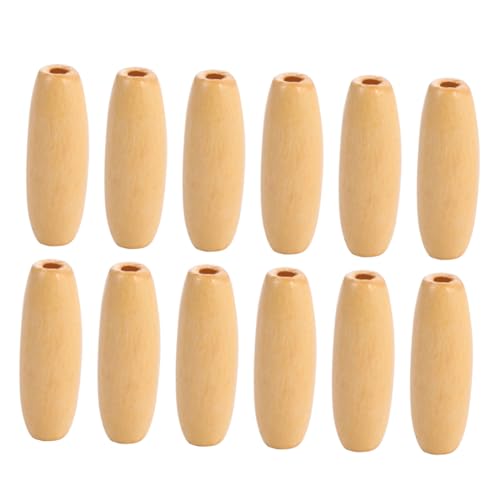 LIFKOME 100 Stück Holzperlen Beige Olivenform für Schmuck und DIY Bastelprojekte Hautfreundlich und Farbecht für Kreative und Home Dekoration von LIFKOME