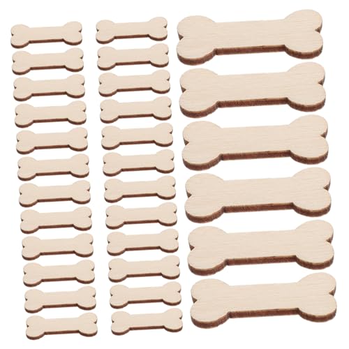 LIFKOME 100 Stück Holzscheiben Hundeknochen Form Unbehandeltes Holz zum Basteln DIY Dekorationen für Heimdeko Kinderprojekte und Kreative Holzornamente von LIFKOME