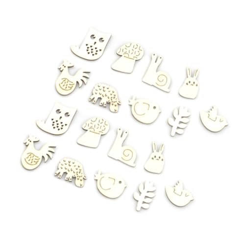 LIFKOME 100 Stück Holzscheiben Tierform Diy Holzdekor für Scrapbooking Bastelprojekte und Kinderpartys Langlebig und Sicher für Kreative Gestaltungen von LIFKOME