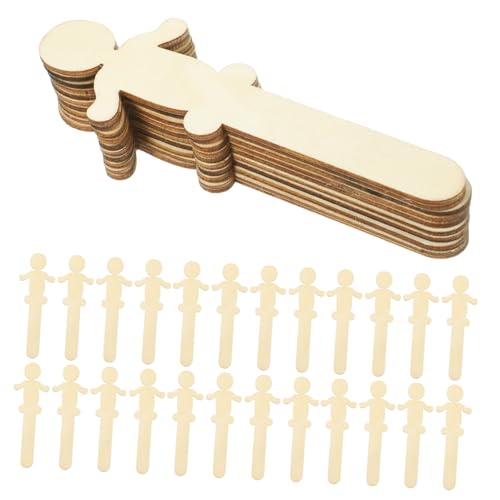 LIFKOME 100 Stück Holzschnittformen für Diy Bastelprojekte Unbehandelte Holzscheiben Menschenform für Kreative Gestaltung und Dekoration für Bastelaktivitäten von LIFKOME