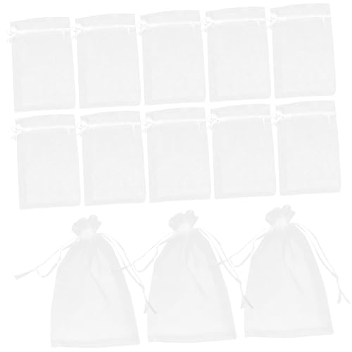 LIFKOME 100 Stück Kleine Organza Geschenkbeutel mit Zugband Transparente Schmuck und Partybeutel Vielseitige Zugbandbeutel für Hochzeiten Geburtstage Kosmetik und Süßigkeiten von LIFKOME