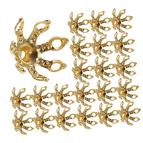 LIFKOME 100 Stück Kupfer Perlenkappen DIY Schmuckzubehör für Halsketten und Armbänder Langlebige Hautfreundliche Beads End Caps für Kreative Schmuckherstellung und Bastelprojekte von LIFKOME
