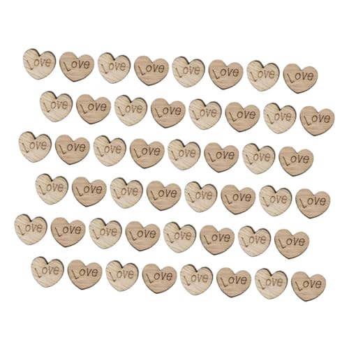 LIFKOME 100 Stück Liebesornamente aus Holz Valentinstag Konfetti liebe Konfetti verlassen rustikal Herzen hochzeit dekoration Holzornament Charme Holzherz Gästebuch Holzkreis Wald von LIFKOME