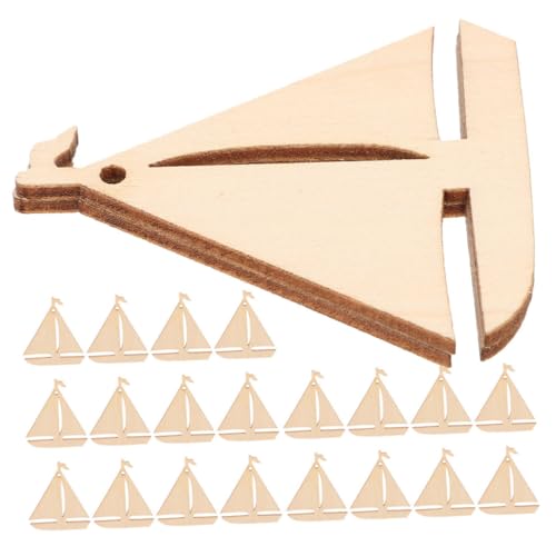 LIFKOME 100 Stück Nautische Holz DIY Bastel Ausschnitte Segelboot Form Unfertige Holzverzierungen für Kreative Projekte und Festdekorationen für Gruppenaktivitäten und Bastelpartys von LIFKOME