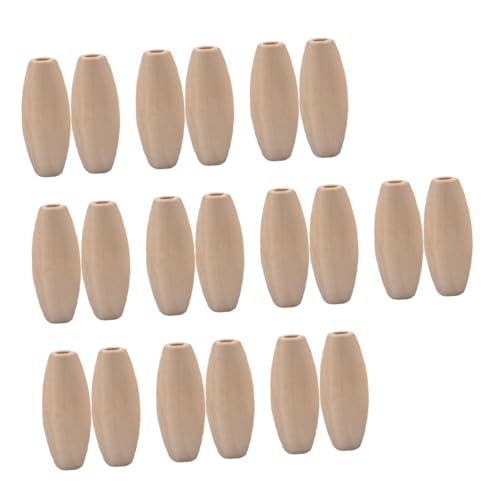 LIFKOME 100 Stück Ovale Holzperlen DIY Schmuckperlen mit Natürliche Lose Spacer Perlen zum Basteln von Armbändern und Deko Glatte Oberfläche Langlebig und Hautfreundlich von LIFKOME