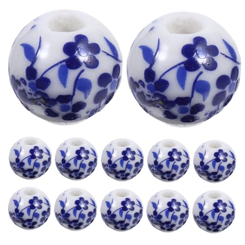 LIFKOME 100 Stück Porzellan Keramikperlen mit Großem Blaue Blumen Muster Robuste DIY Schmuck Spacer Perlen für Armbänder Halsketten Handgefertigte Bastelmaterialien LIFKOME 100 Stück Porzellan Keramikperlen mit Großem Blaue Blumen Muster Robuste DIY Schmuck Spacer Perlen für Armbänder Halsketten Handgefertigte Bastelmaterialien von LIFKOME