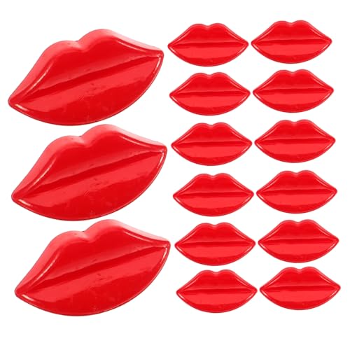 LIFKOME 100 Stück Rote Lippenknöpfe aus Robustem Kunststoff Vielseitige DIY bastelknöpfe für Puppenkleidung Manteldekoration und Nähzubehör Glatte Oberfläche mit Löchern zum Einfachen von LIFKOME