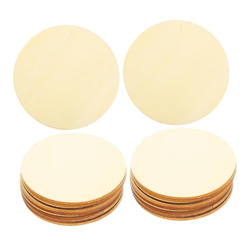 LIFKOME 100 Stück Runde Holzscheiben DIY Holzscheiben zum Bemalen und Basteln Unvollendete Holzrundlinge für Wanddeko Halloween DIY Ornamente und Kreative Kunstprojekte von LIFKOME