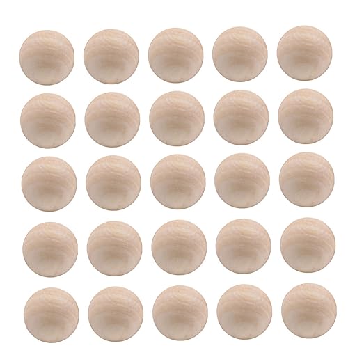 LIFKOME 100 Stück Runde Natürliche Lotus Holzperlen Ohne Loch Unlackierte Bastelkugeln für DIY Schmuckherstellung Malen Carving und Kreative Handwerksprojekte Holzfarbe Glatte Oberfläche von LIFKOME