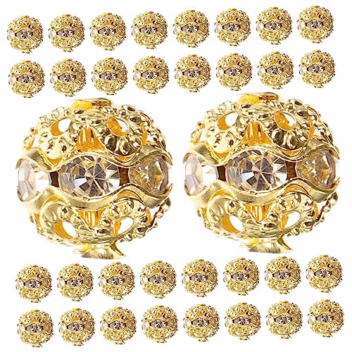 LIFKOME 100 Stück Strass Rondelle Spacer Perlen Lose Schmuck Perlen mit Funkelnden Kristallen zum Basteln von Armbändern Halsketten und DIY Schmuckzubehör von LIFKOME