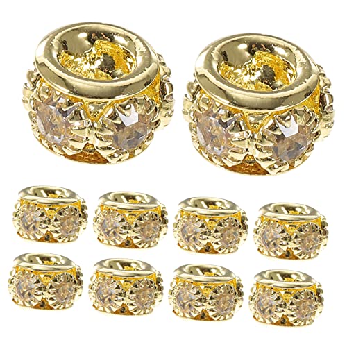 LIFKOME 100 Stück Strass Rondelle Spacer Perlen für Schmuckherstellung DIY Zubehör für Armbänder und Vielseitig und Praktisch Goldene Inlays Leichte und Tragbare Bastelperlen von LIFKOME