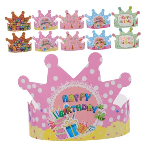 LIFKOME 100 Stück Teiliges Kindergeburtstag Papierkronen Bunte Partyhüte aus Papier Zarte Kopfbedeckung für Jungen und Mädchen Geburtstag Dekorationen und Foto Requisiten von LIFKOME