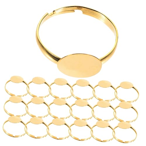 LIFKOME 100 Stück Teiliges Verstellbares Ringrohling aus Goldfarbenem DIY Ringbasis für Schmuckherstellung und Basteln Vielseitige Ringhalter zum Bekleben und Gestalten Einzigartiger von LIFKOME