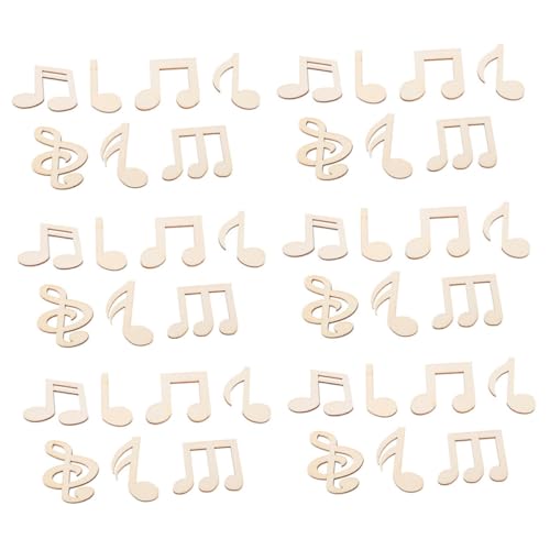 LIFKOME 100 Stück Unbemalte Holz Musiknoten Große Diy Holzstücke für Malerei Kreative Graffiti Bastelmaterialien Vielseitige Dekoration für Wand und Zuhause von LIFKOME