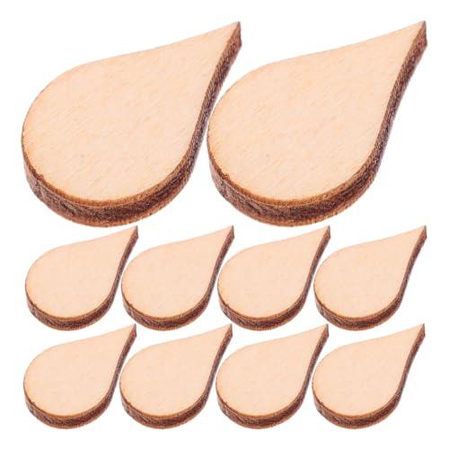 LIFKOME 100 Stück Wasser Tropfen Form Holz Chips DIY Handgemachte Dekorationsstücke für Bastelprojekte und Home Decor von LIFKOME