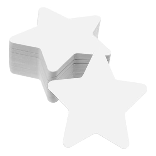 LIFKOME 100 Stück Weiße Stern Papierausschnitte Beschreibbar Langlebig für Klassenzimmer Dekoration Büro und Heim DIY Bastelmaterialien zur Verschönerung von Pinnwänden und Wänden von LIFKOME