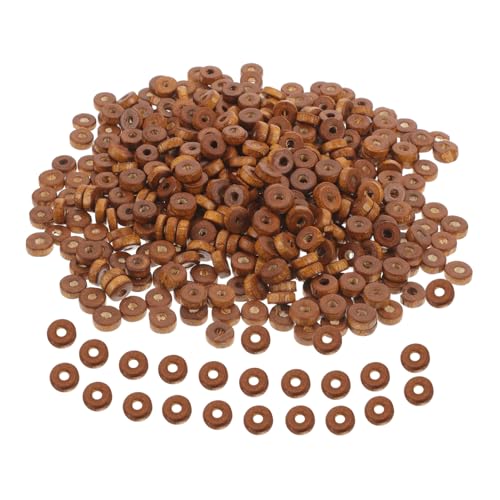 LIFKOME 1000 Stück Flache Ovale Mini Holzperlen in Kaffee Braun Robuste DIY Schmuckperlen für Armbänder Halsketten Schlüsselanhänger Vielseitig Einsetzbare Bastelperlen für Kreative von LIFKOME