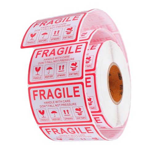 LIFKOME 1000 Stück Versandetiketten Selbstklebend Warnaufkleber Vorsicht Zerbrechlich Handle Care Labels für Kleine Unternehmen Vielseitige Fragile Paketaufkleber für Umzug und Versand von LIFKOME