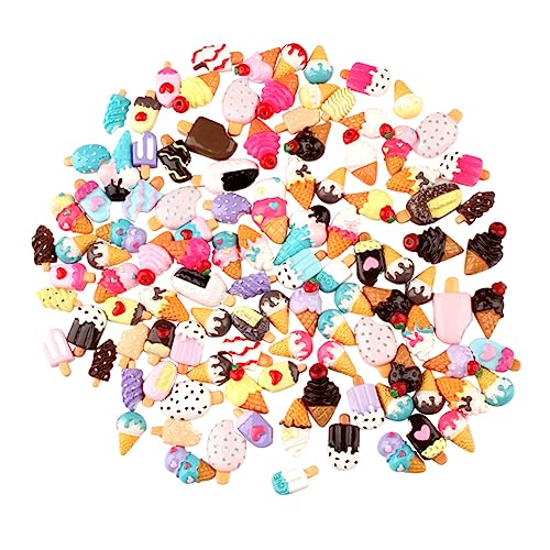 LIFKOME 100Stück Eiscreme Harz Zubehör Für DIY Segenbeutel Bastelmaterialien Für Tintenkissen Und Scrapbooking Dekoration Für Kunsthandwerke von LIFKOME