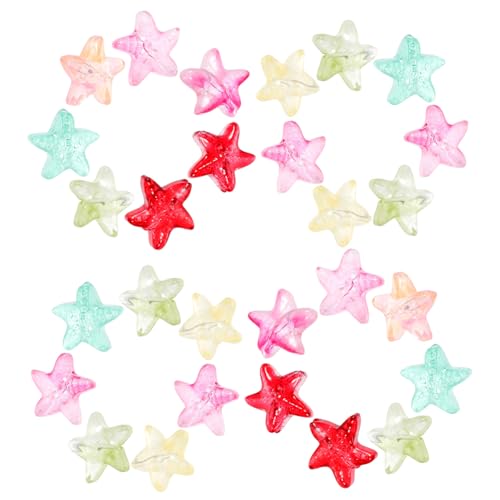 LIFKOME 100Stücke DIY Abstandsperlen Sternform Farbenfrohe Lose Perlen für Schmuckherstellung Armband und Halskettenzubehör für Bastelprojekte von LIFKOME