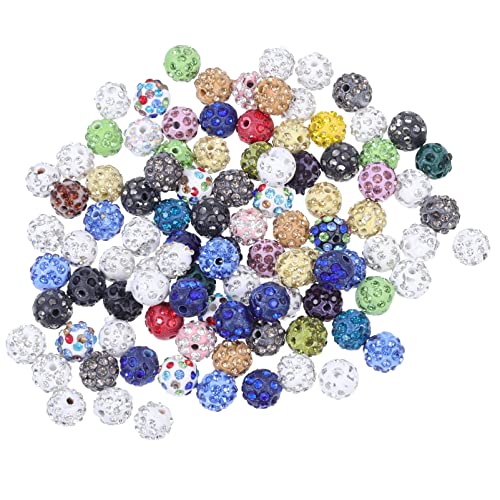 LIFKOME 100Stücke DIY Perlen mit Diamanten Bunte Spacer Perlen für Armbänder Schmuckherstellung und Bastelprojekte für Kreative Dekorationen von LIFKOME