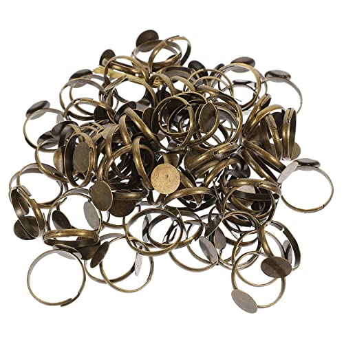 LIFKOME 100Stücke Einstellbare Ringbasisringe für DIY Schmuckherstellung Designs mit Harzen Perlen und Mehr Leicht und Kompakt für Projekte von LIFKOME