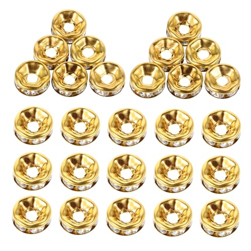 LIFKOME 100Stücke Goldene Spacer Perlen für Schmuckherstellung Kristall Strass Rondelle für Armbänder und Halsketten DIY Bastelbedarf Vielseitige Distanzperlen für Designs LIFKOME 100Stücke Goldene Spacer Perlen für Schmuckherstellung Kristall Strass Rondelle für Armbänder und Halsketten DIY Bastelbedarf Vielseitige Distanzperlen für Designs von LIFKOME