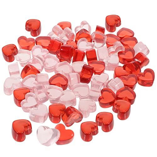 LIFKOME 100Stücke Herz Edelsteine Harz Charms Für DIY Dekoration Vase Füllmaterial Valentinstag Tischdeko Hochzeit Rote Steine von LIFKOME