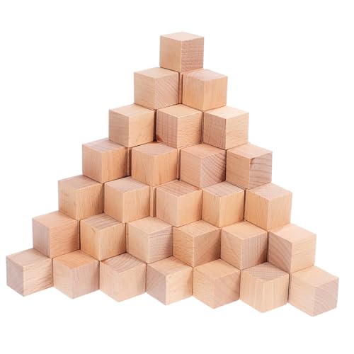 LIFKOME 100Stücke Holzklötze Würfel Leere Bastelwürfel Kleine Holzwürfel für Kreatives und Basteln Sichere Glatte Kanten für DIY Projekte und Montessori von LIFKOME