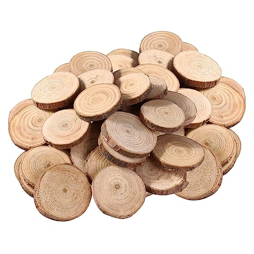 LIFKOME 100Stücke Natur Holzscheiben Doppelseitig Poliert DIY Bastelmaterial Für Hochzeiten Geburtstagsfeiern Dekoration Und Foto Requisiten Runde Holzchips Für Ideen von LIFKOME