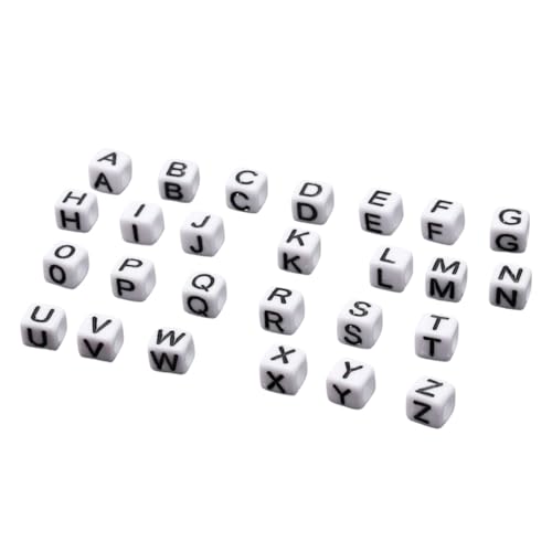 LIFKOME 100Stücke Quadratische Buchstabenperlen Acryl Für DIY Spielzeugschmuck Alphabet Perlen Für Basteln Von Armbändern Und Schmuckaccessoires von LIFKOME
